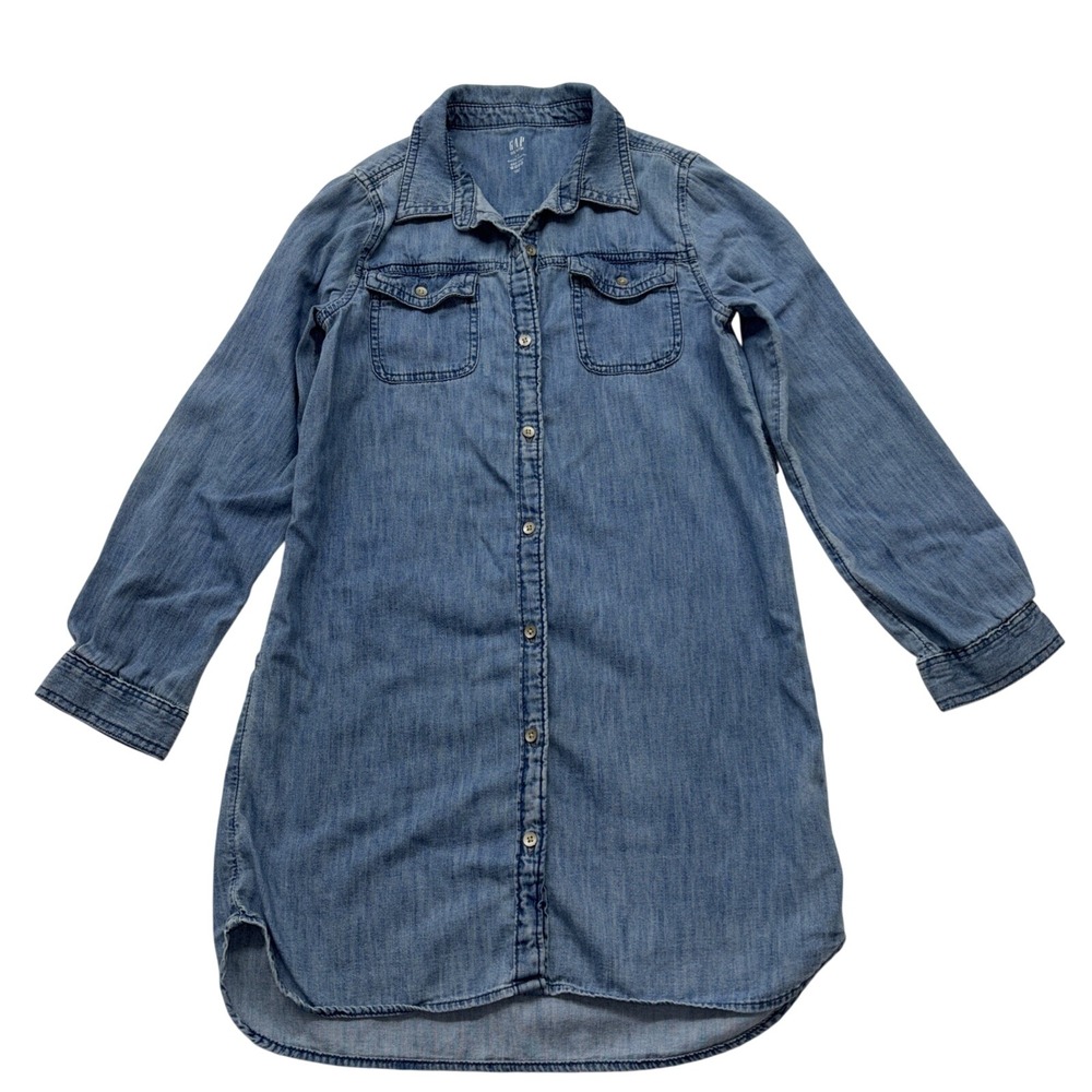 Gap Denim Girl's GAP FOR GOOD Button Down Shirt Dress Sz Large Cowgirl Western